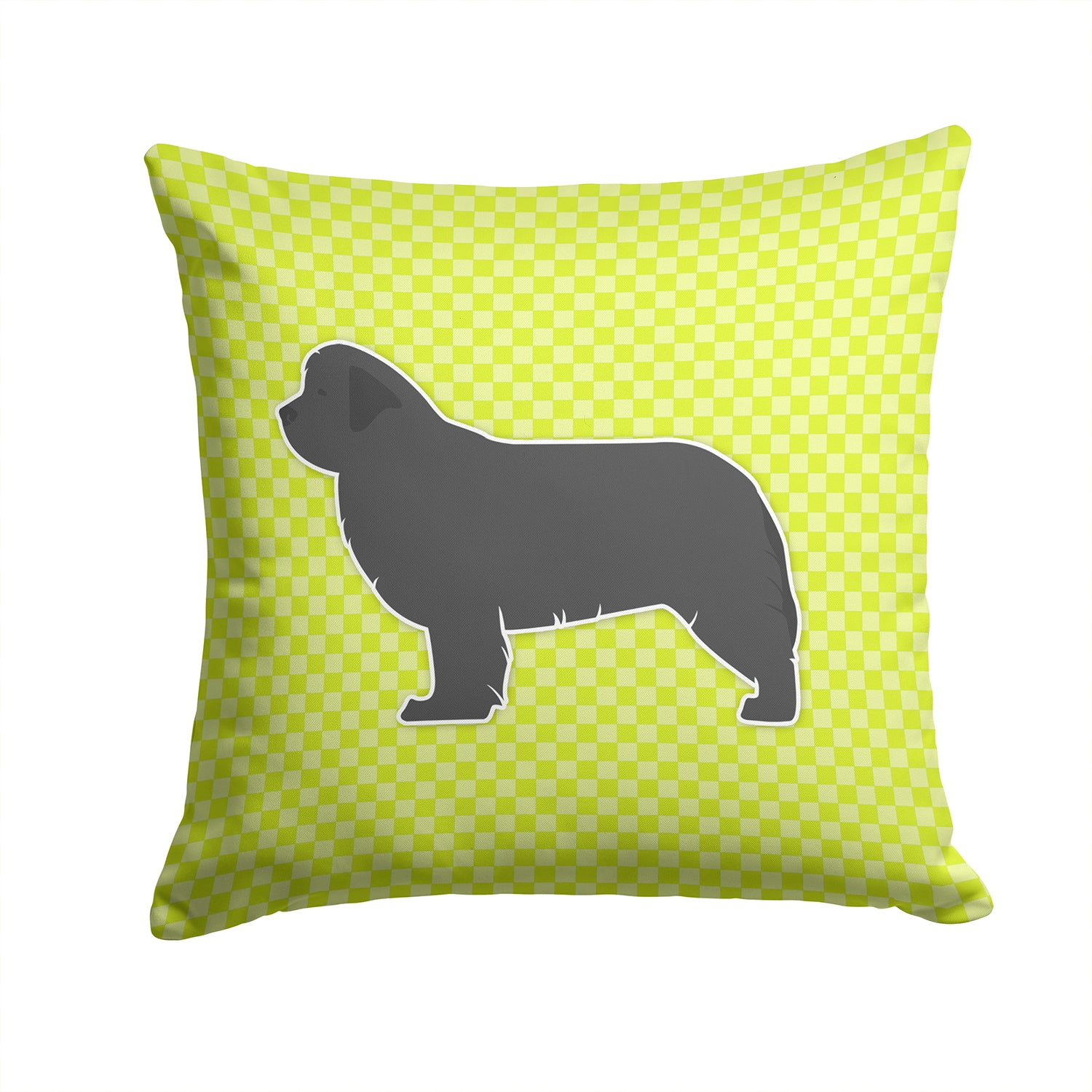 Newfoundland Checkerboard Green Fabric Decorative Pillow BB3864PW1414 - the-store.com