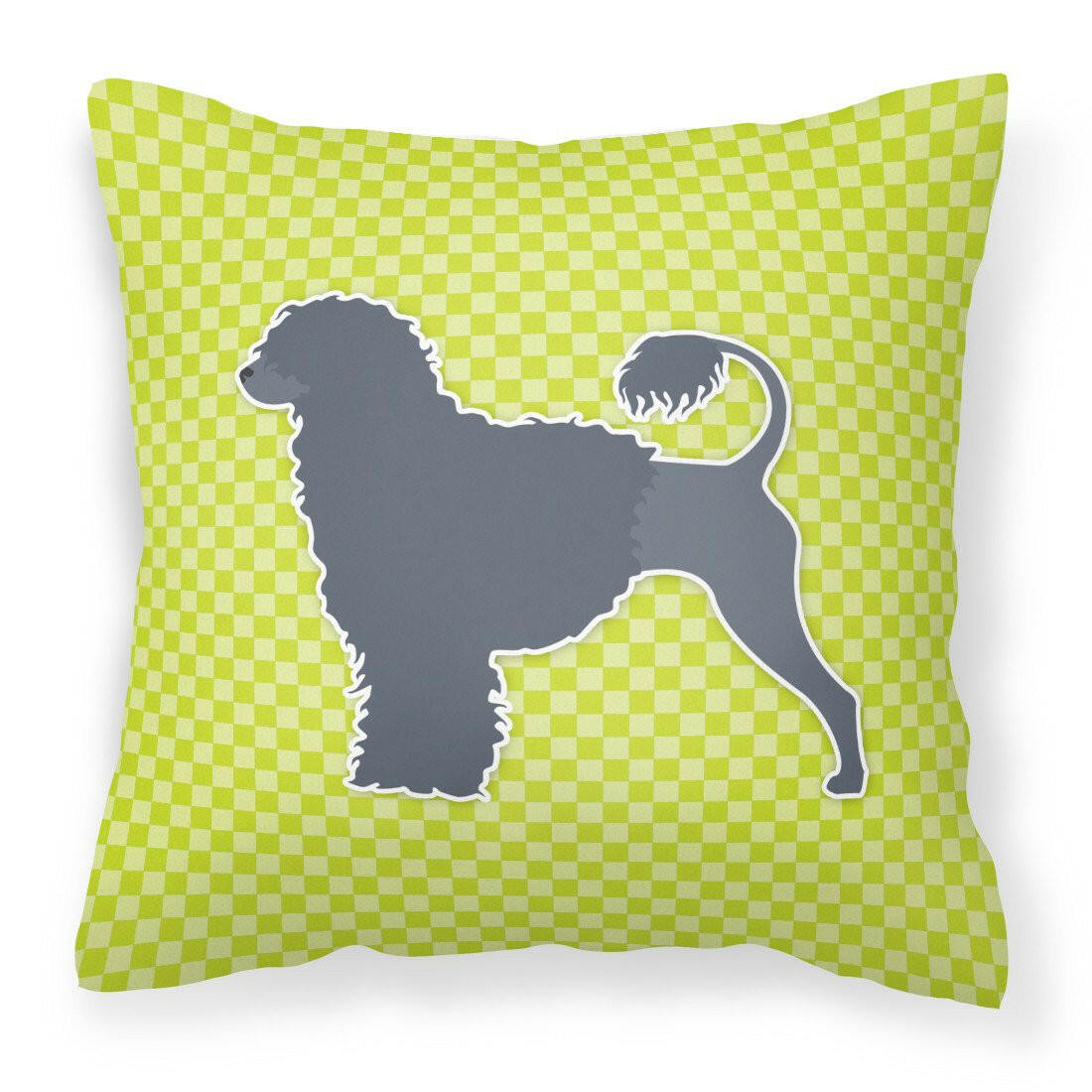 Portuguese Water Dog Checkerboard Green Fabric Decorative Pillow BB3868PW1818 by Caroline&#39;s Treasures