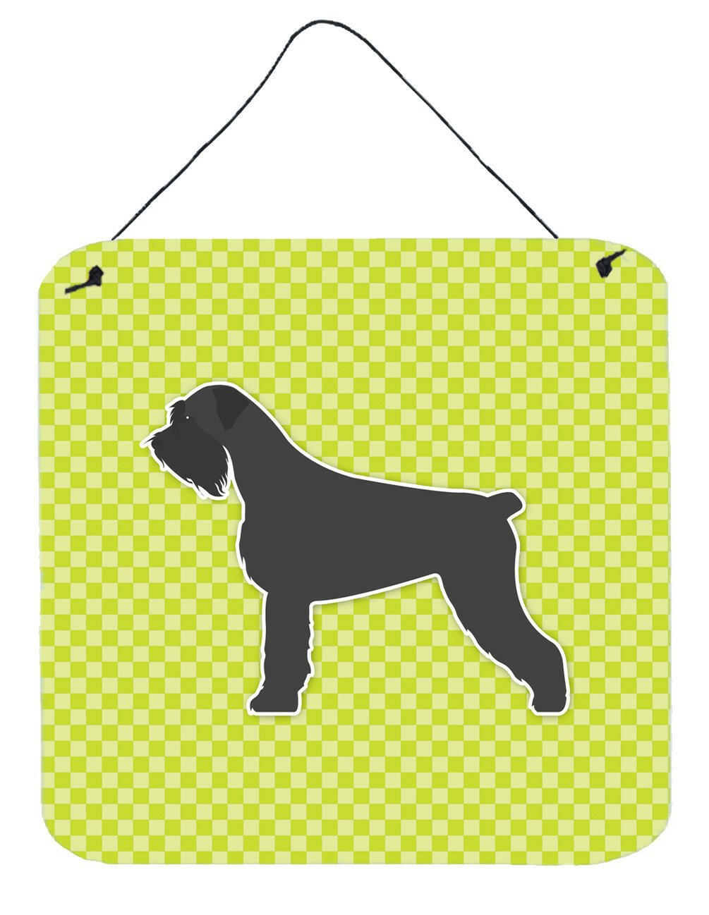 Giant Schnauzer Checkerboard Green Wall or Door Hanging Prints BB3873DS66 by Caroline&#39;s Treasures