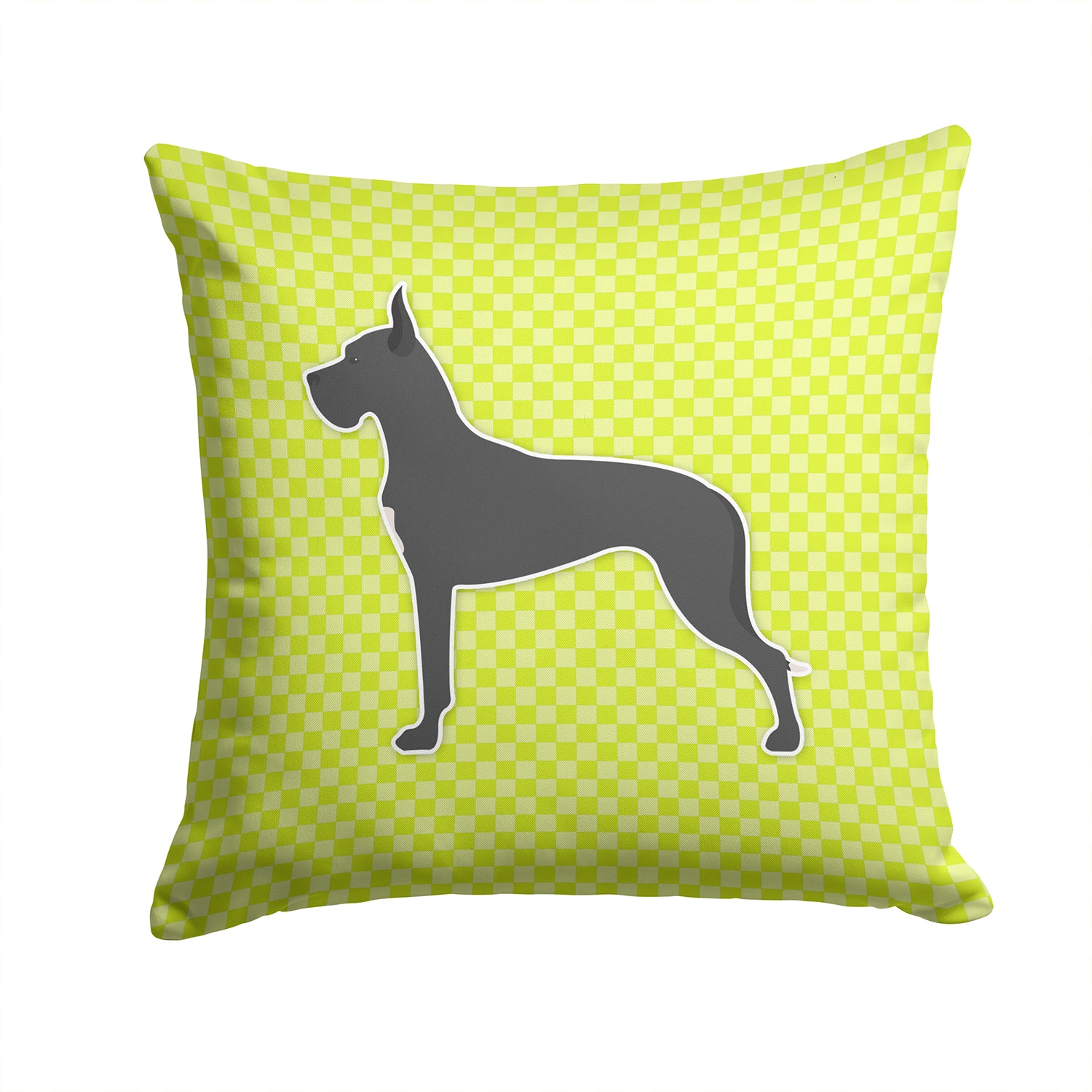 Great Dane Checkerboard Green Fabric Decorative Pillow BB3875PW1414 - the-store.com