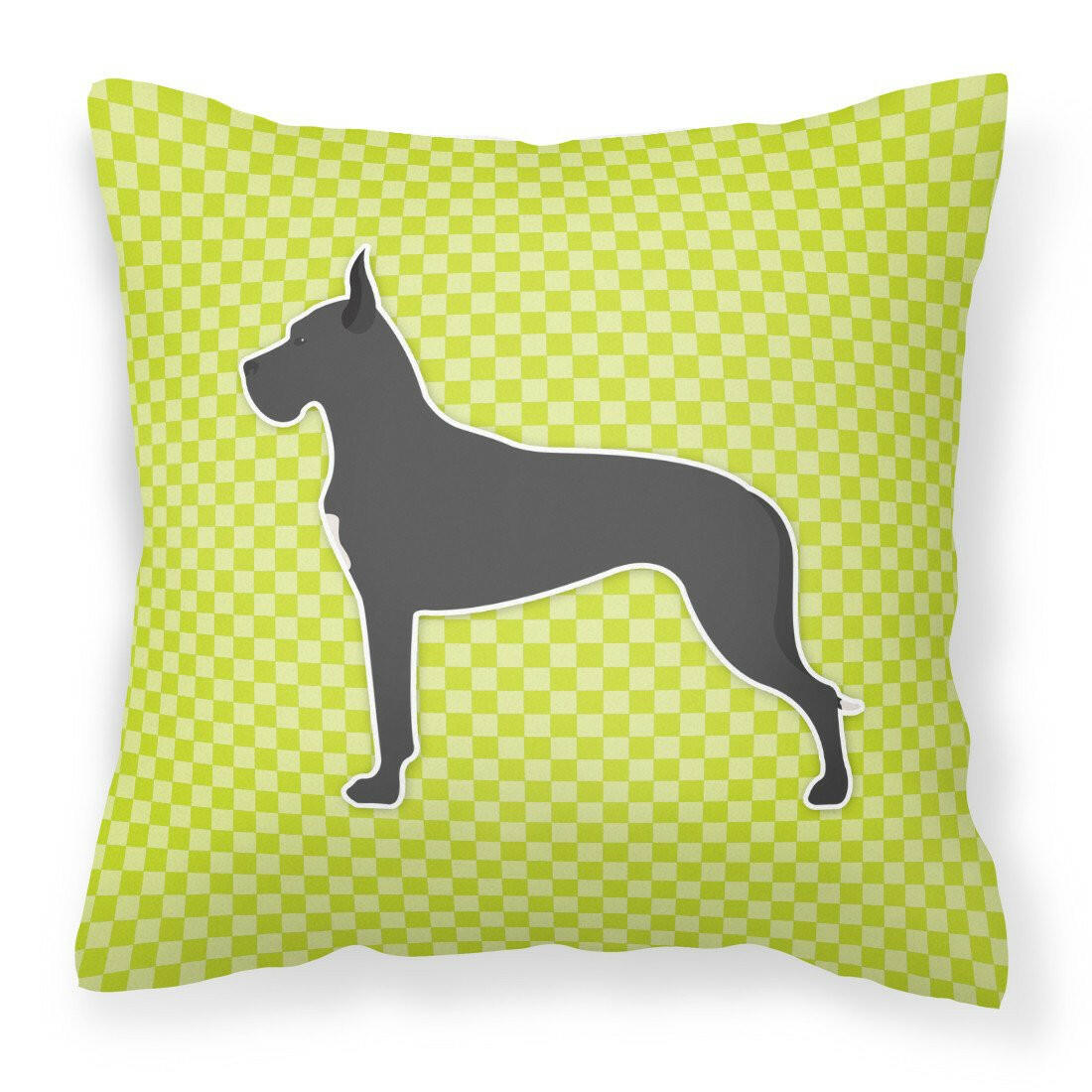 Great Dane Checkerboard Green Fabric Decorative Pillow BB3875PW1818 by Caroline&#39;s Treasures