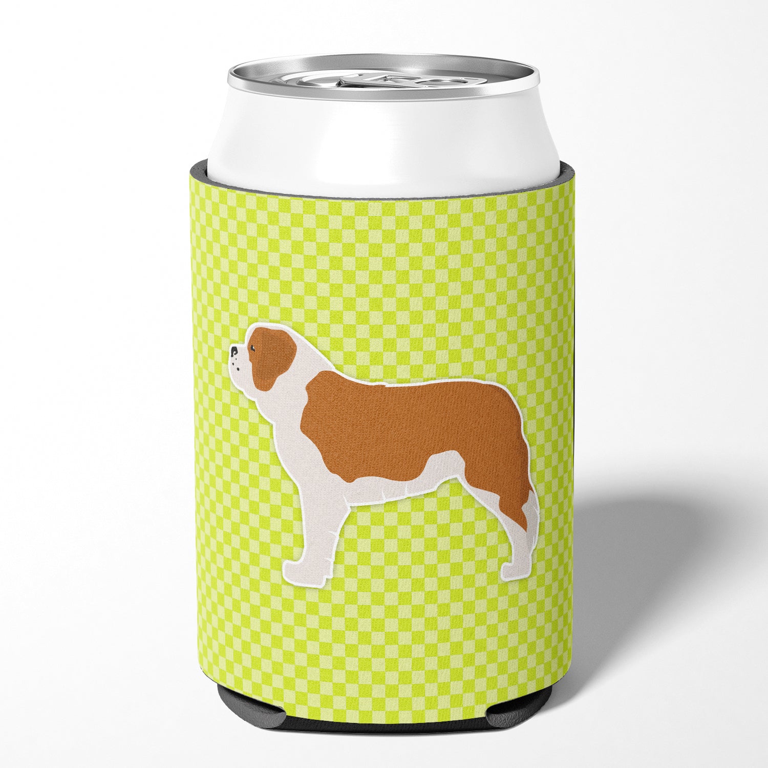 Saint Bernard Checkerboard Green Can or Bottle Hugger BB3876CC  the-store.com.