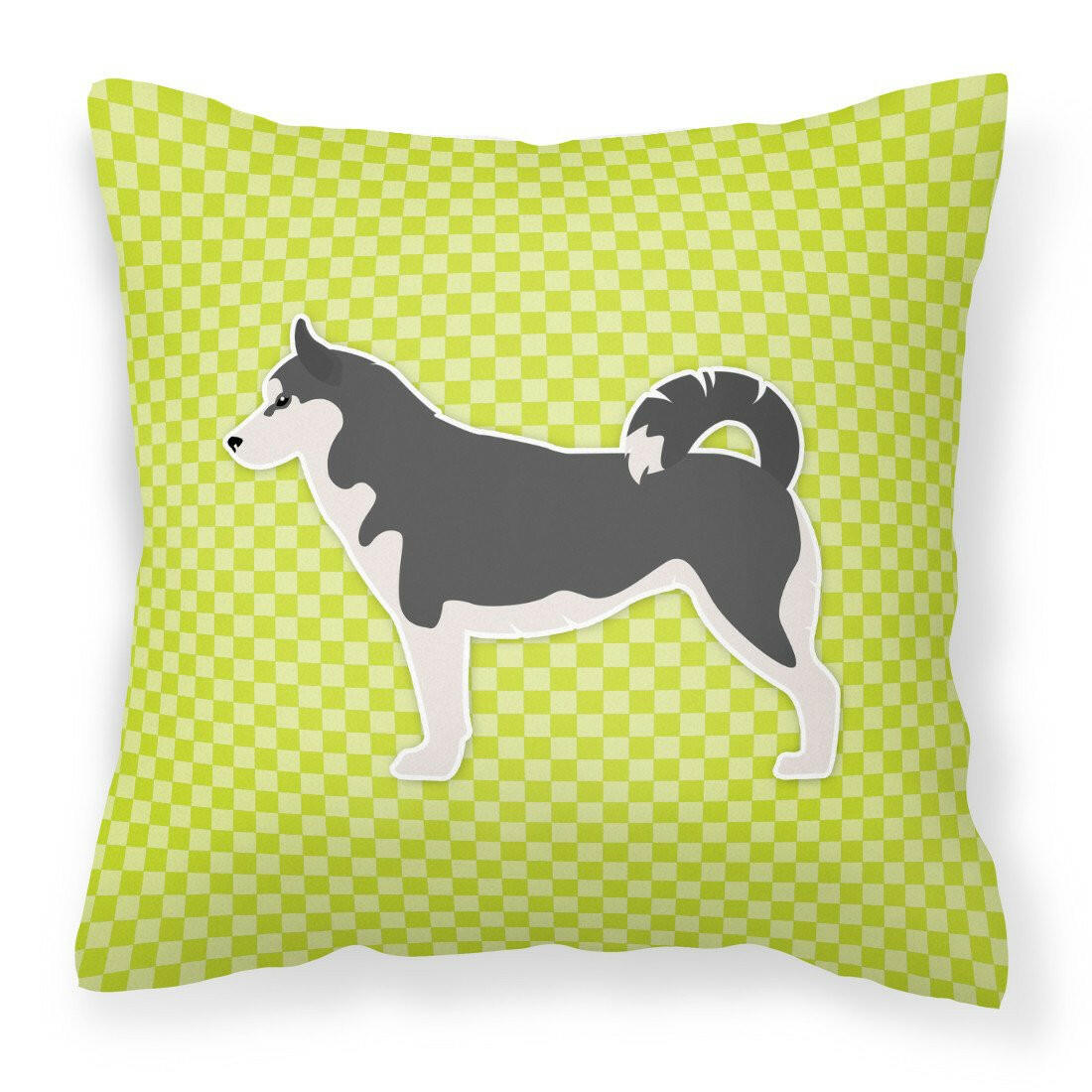 Siberian Husky Checkerboard Green Fabric Decorative Pillow BB3880PW1818 by Caroline's Treasures