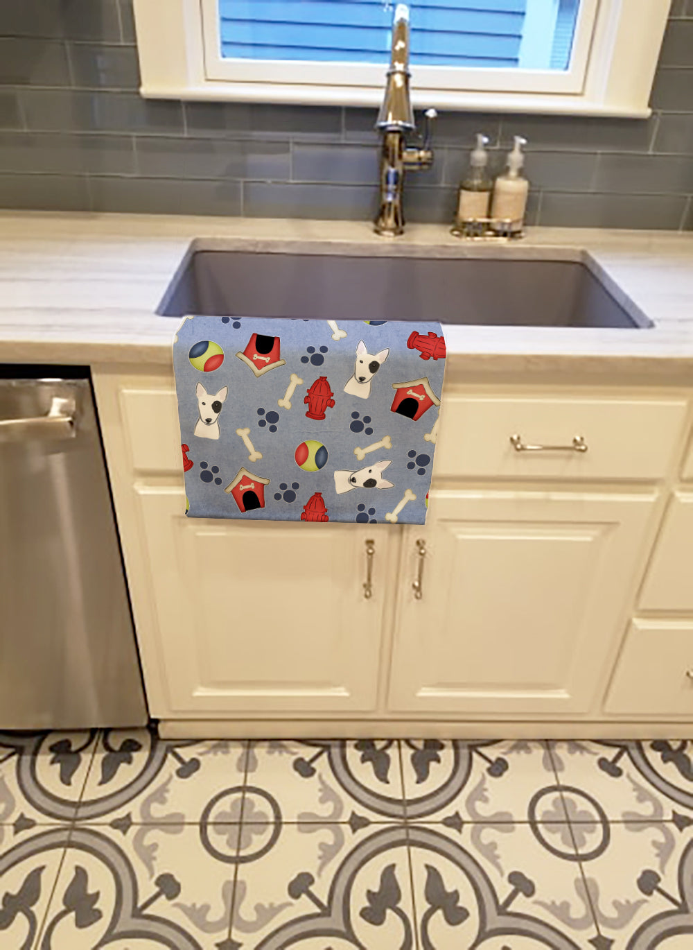 Dog House Collection Bull Terrier Kitchen Towel BB3988KTWL - the-store.com