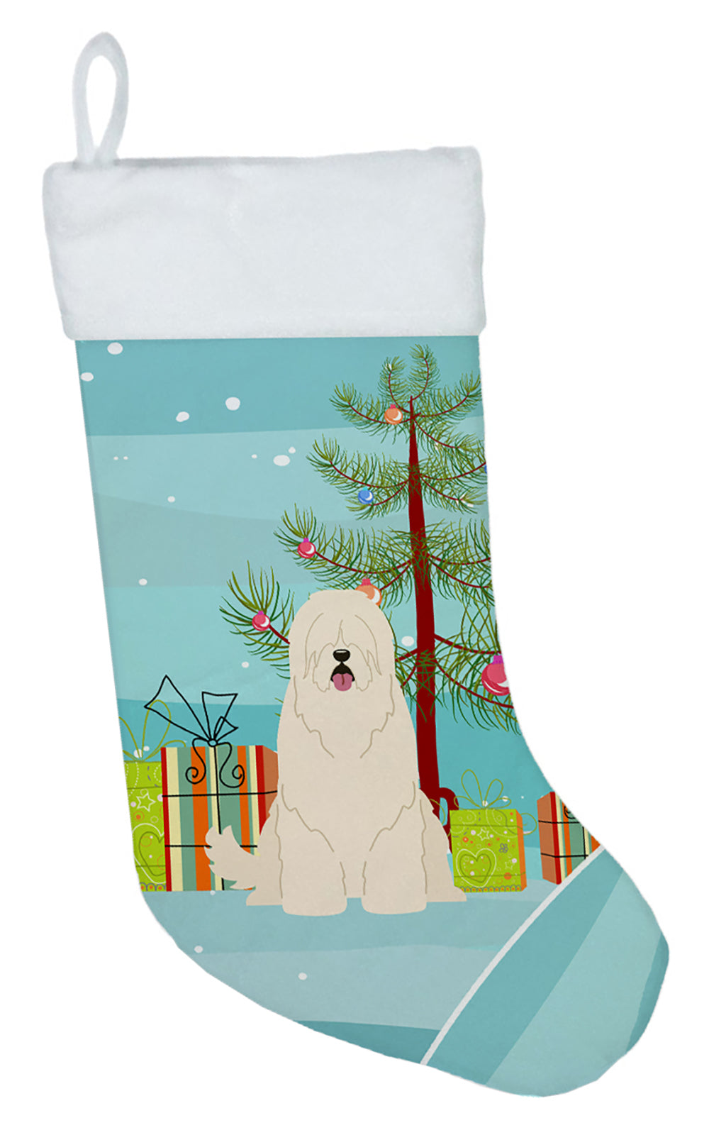 Merry Christmas Tree South Russian Sheepdog Christmas Stocking BB4149CS  the-store.com.