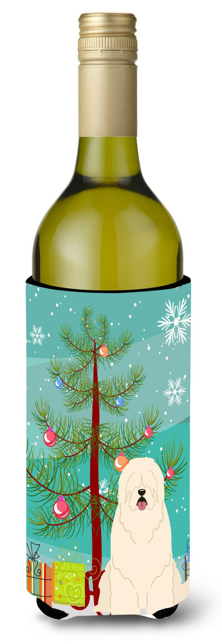 Merry Christmas Tree South Russian Sheepdog Wine Bottle Beverge Insulator Hugger BB4149LITERK by Caroline's Treasures