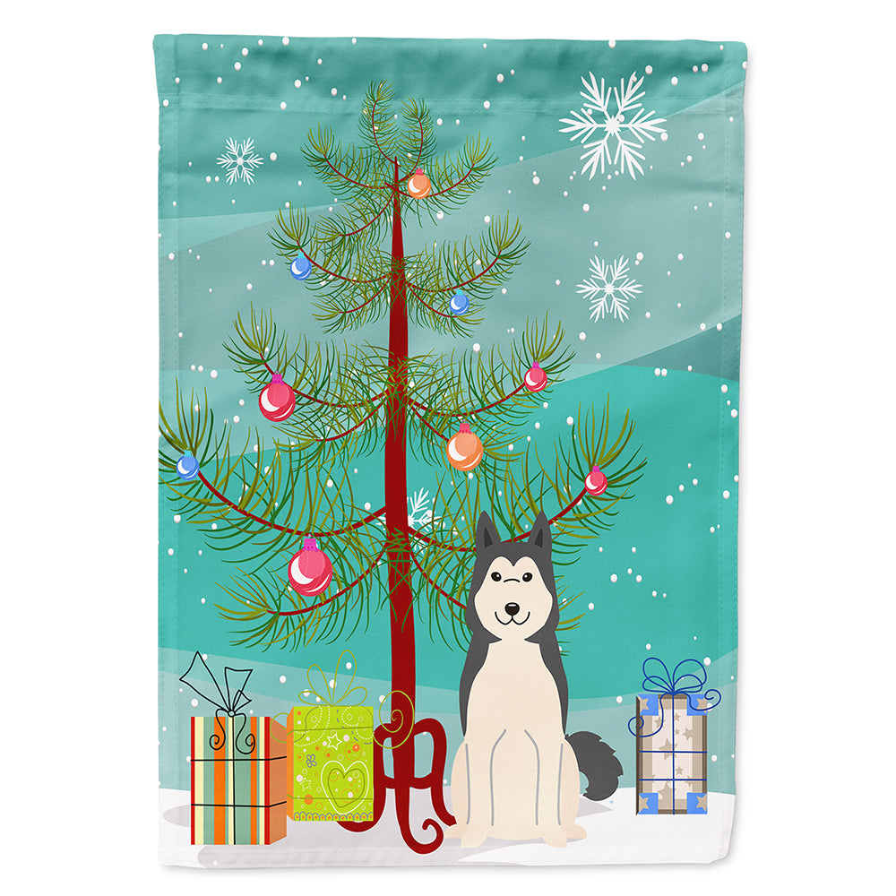 Merry Christmas Tree West Siberian Laika Spitz Flag Canvas House Size BB4150CHF  the-store.com.