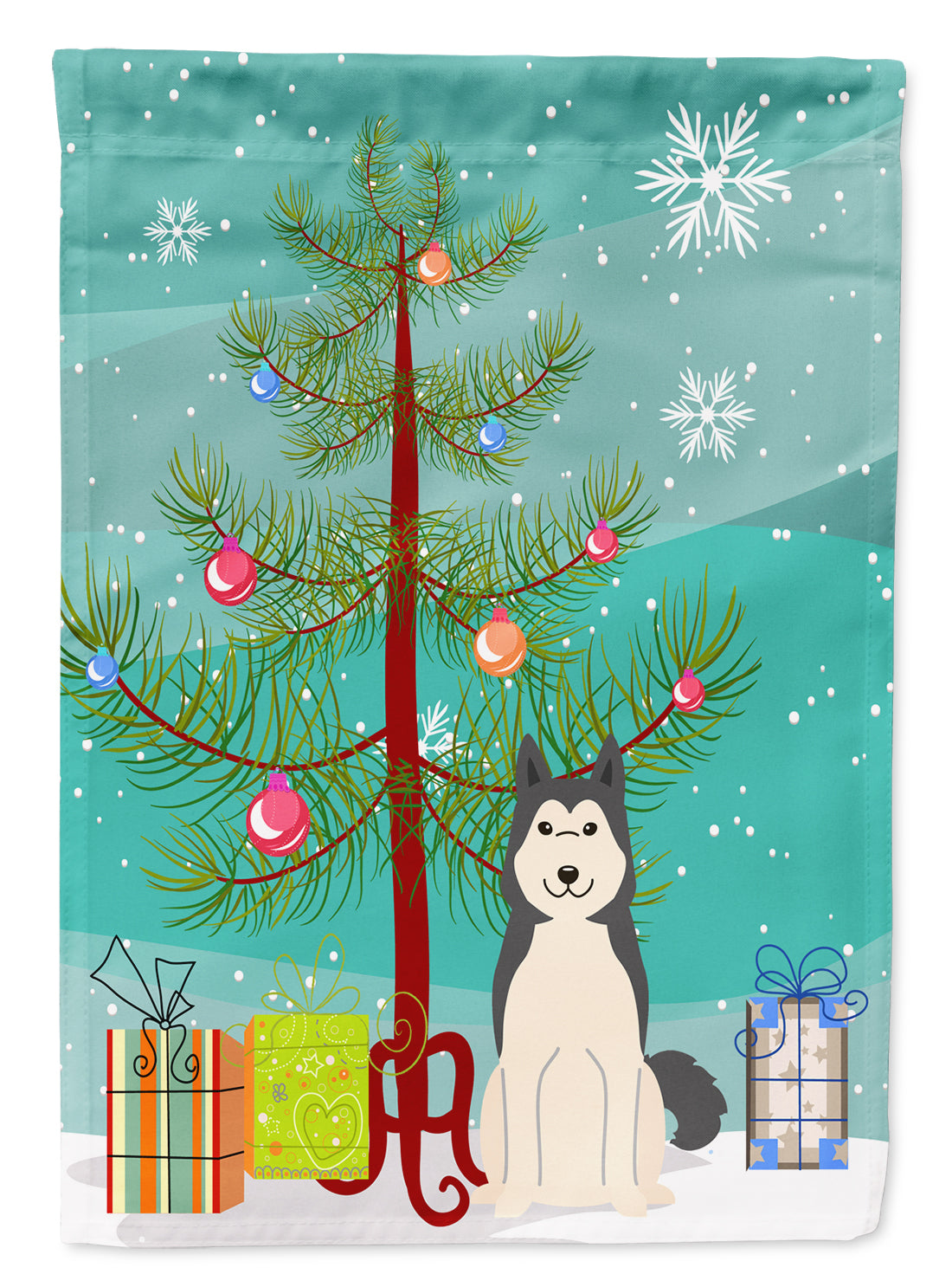 Merry Christmas Tree West Siberian Laika Spitz Flag Garden Size BB4150GF  the-store.com.