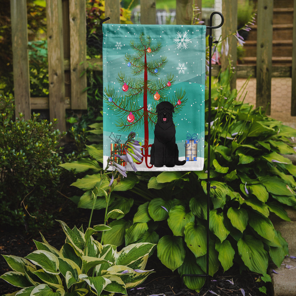 Merry Christmas Tree Black Russian Terrier Flag Garden Size BB4151GF  the-store.com.