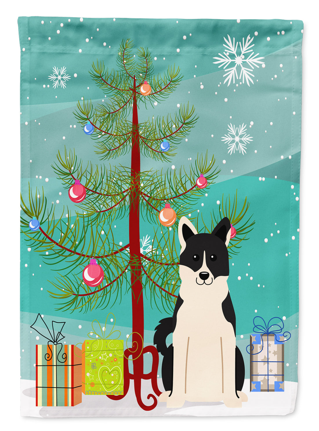 Merry Christmas Tree Russo-European Laika Spitz Flag Garden Size BB4154GF  the-store.com.