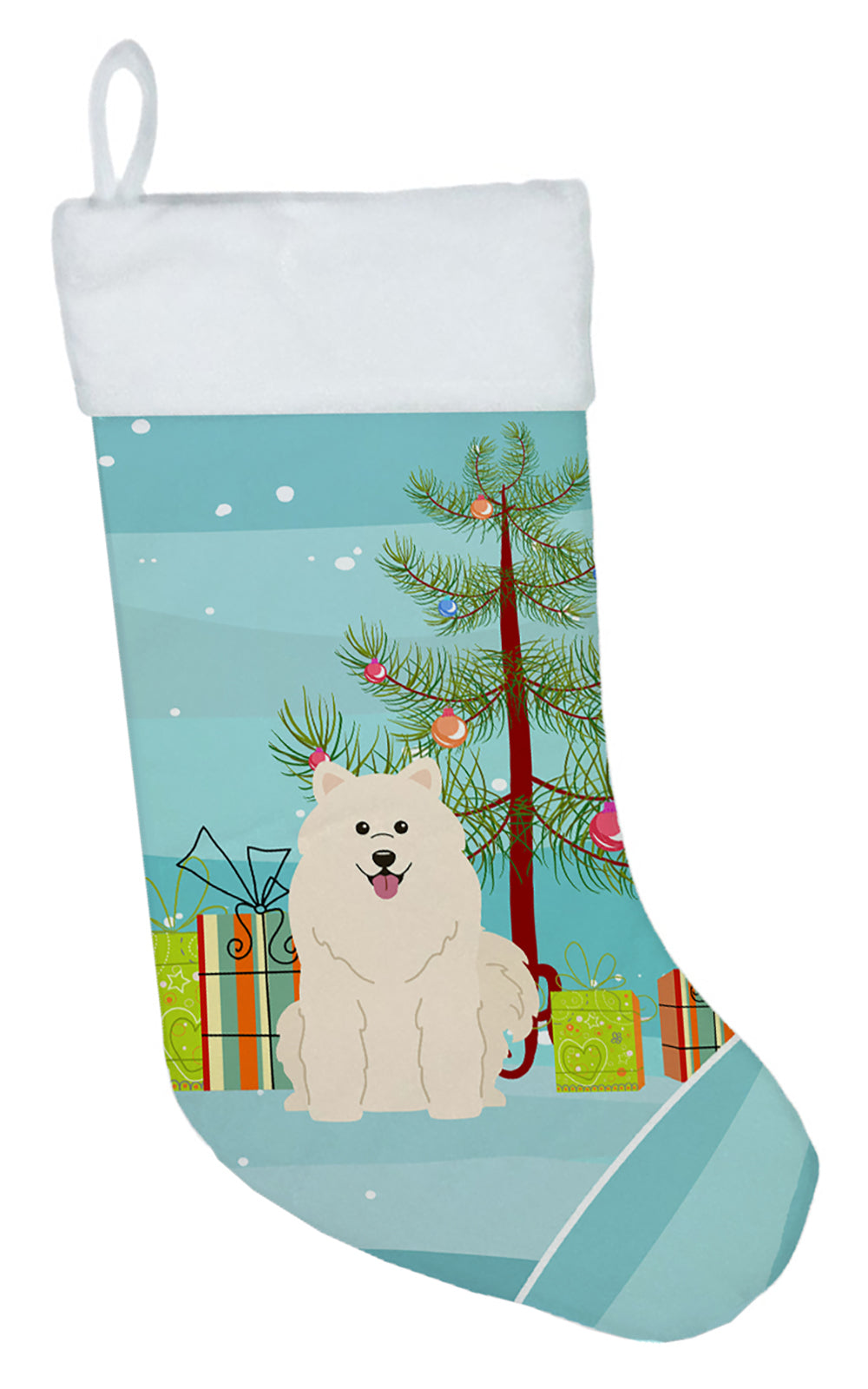 Merry Christmas Tree Samoyed Christmas Stocking BB4155CS  the-store.com.