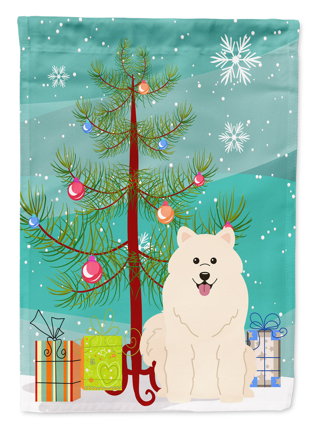 Merry Christmas Tree Samoyed Flag Garden Size BB4155GF  the-store.com.