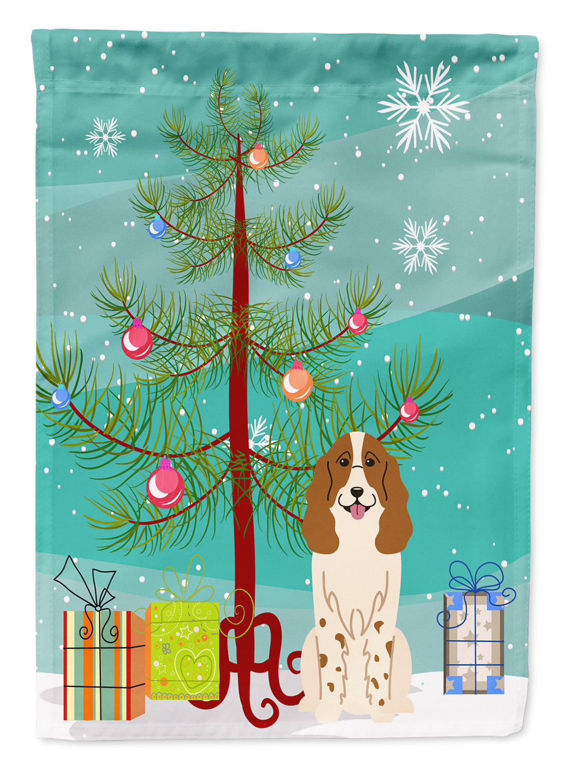 Merry Christmas Tree Russian Spaniel Flag Garden Size BB4156GF  the-store.com.