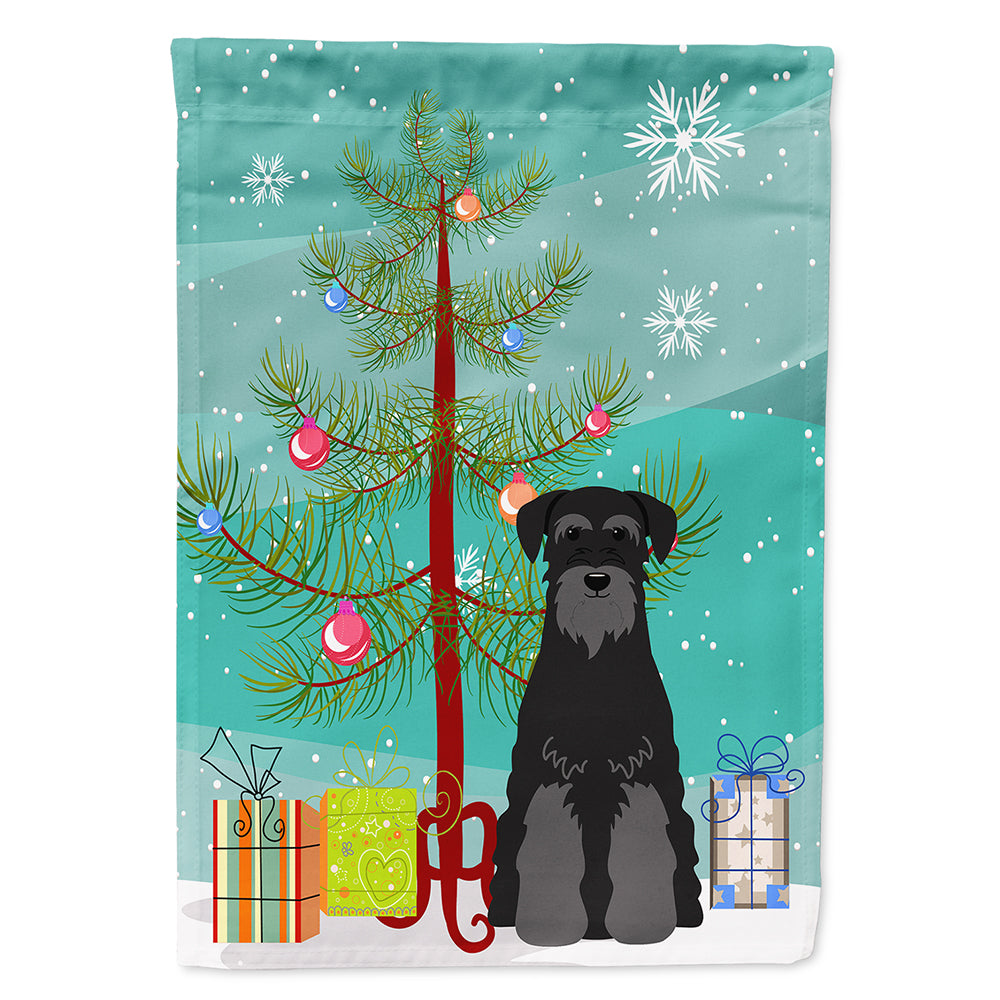 Merry Christmas Tree Standard Schnauzer Black Flag Canvas House Size BB4157CHF  the-store.com.