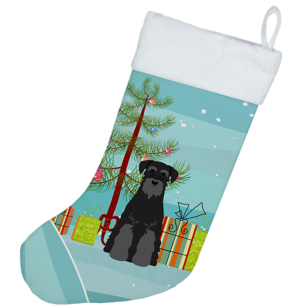 Merry Christmas Tree Standard Schnauzer Black Christmas Stocking BB4157CS  the-store.com.