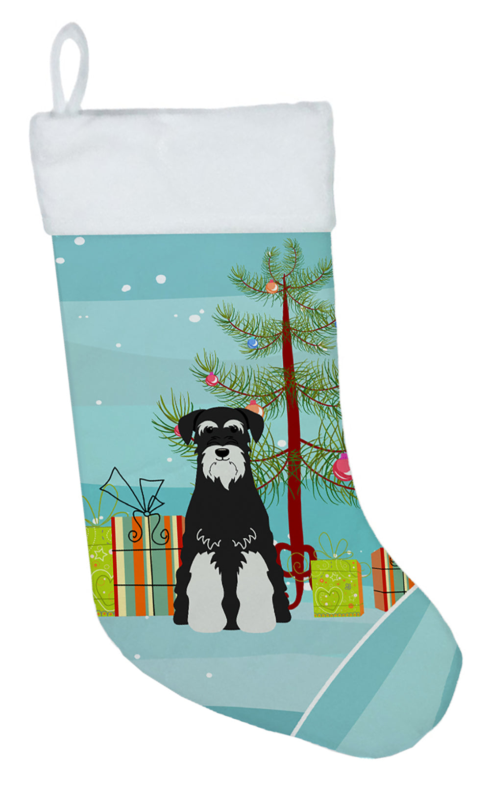 Merry Christmas Tree Standard Schnauzer Salt and Pepper Christmas Stocking BB4158CS  the-store.com.