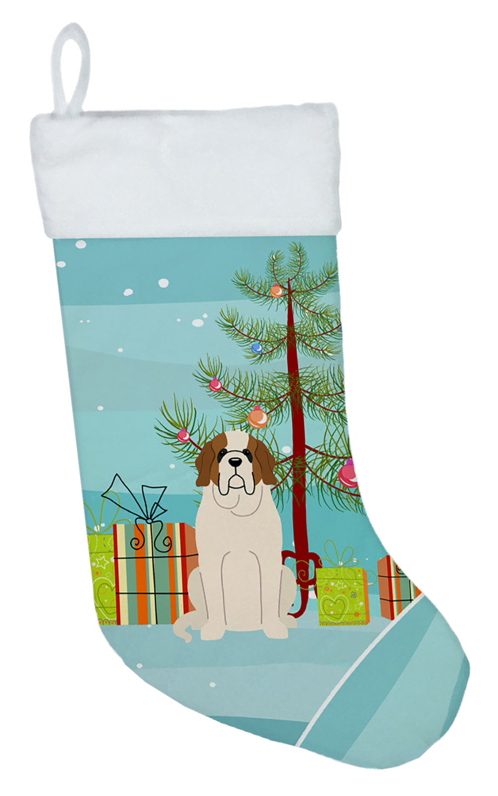 Merry Christmas Tree Saint Bernard Christmas Stocking BB4160CS  the-store.com.