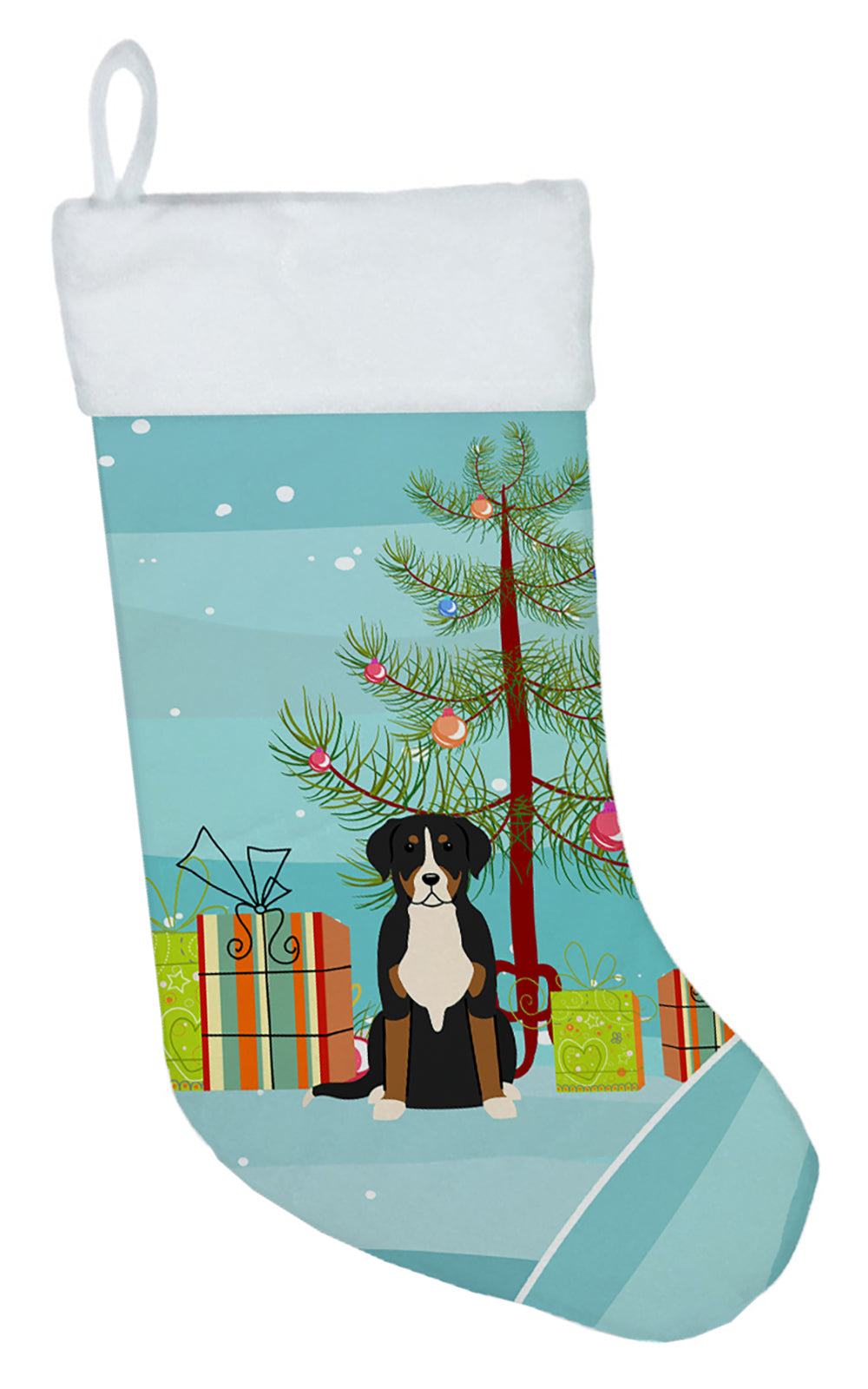 Merry Christmas Tree Greater Swiss Mountain Dog Christmas Stocking BB4162CS  the-store.com.