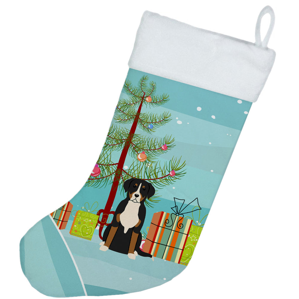 Merry Christmas Tree Greater Swiss Mountain Dog Christmas Stocking BB4162CS  the-store.com.