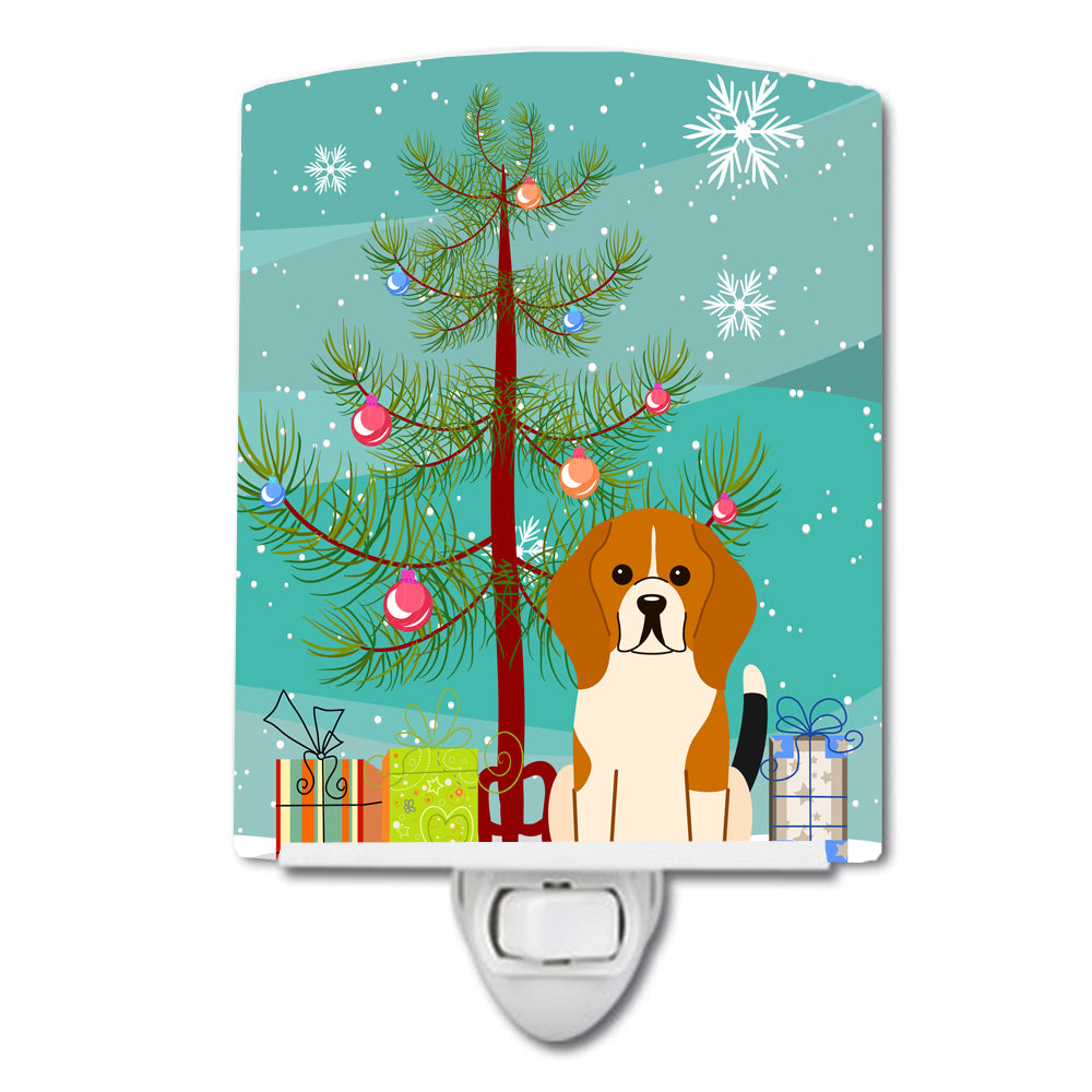 Merry Christmas Tree Beagle Tricolor Ceramic Night Light BB4165CNL - the-store.com