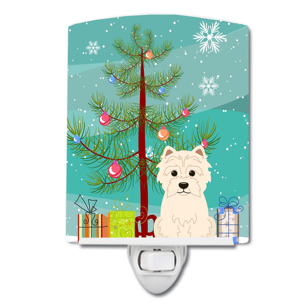 Merry Christmas Tree Westie Ceramic Night Light BB4167CNL - the-store.com