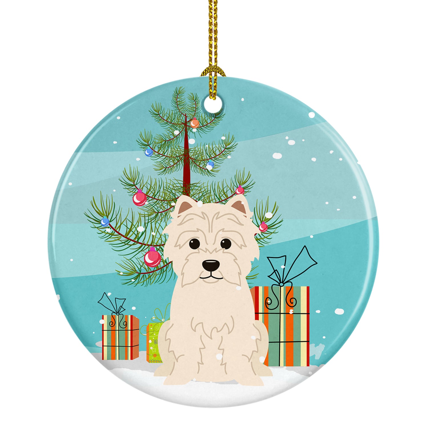 Merry Christmas Tree Westie Ceramic Ornament BB4167CO1 - the-store.com