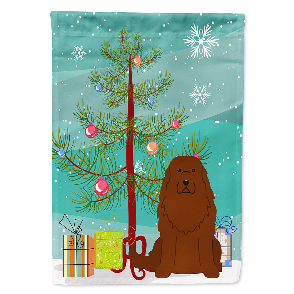 Merry Christmas Tree Caucasian Shepherd Dog Flag Canvas House Size BB4175CHF  the-store.com.