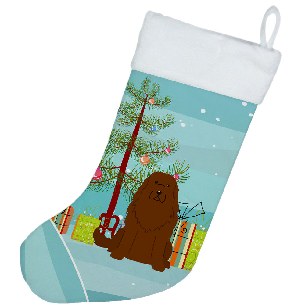 Merry Christmas Tree Caucasian Shepherd Dog Christmas Stocking BB4175CS  the-store.com.