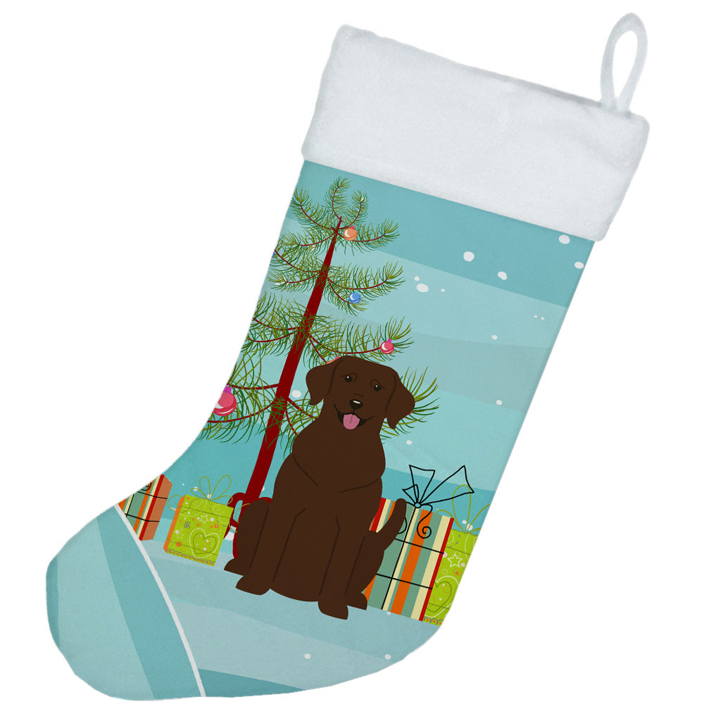 Merry Christmas Tree Chocolate Labrador Christmas Stocking BB4181CS  the-store.com.