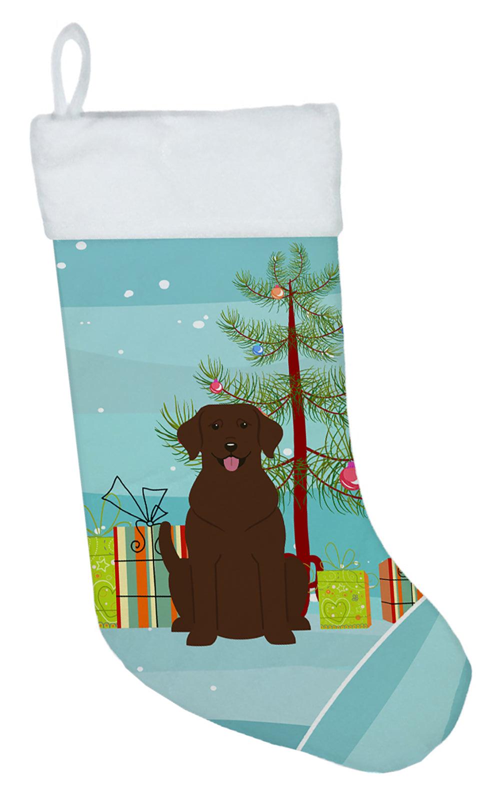 Merry Christmas Tree Chocolate Labrador Christmas Stocking BB4181CS  the-store.com.