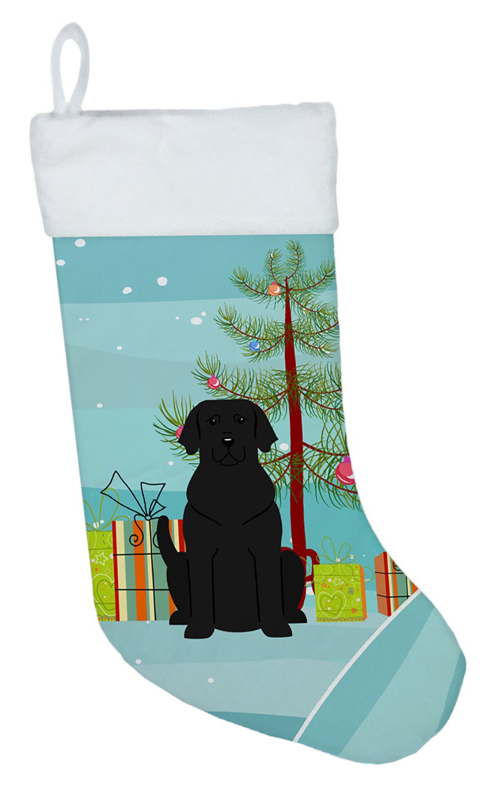 Merry Christmas Tree Black Labrador Christmas Stocking BB4182CS  the-store.com.