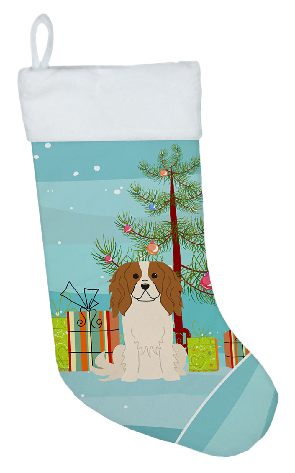 Merry Christmas Tree Cavalier Spaniel Christmas Stocking BB4183CS  the-store.com.