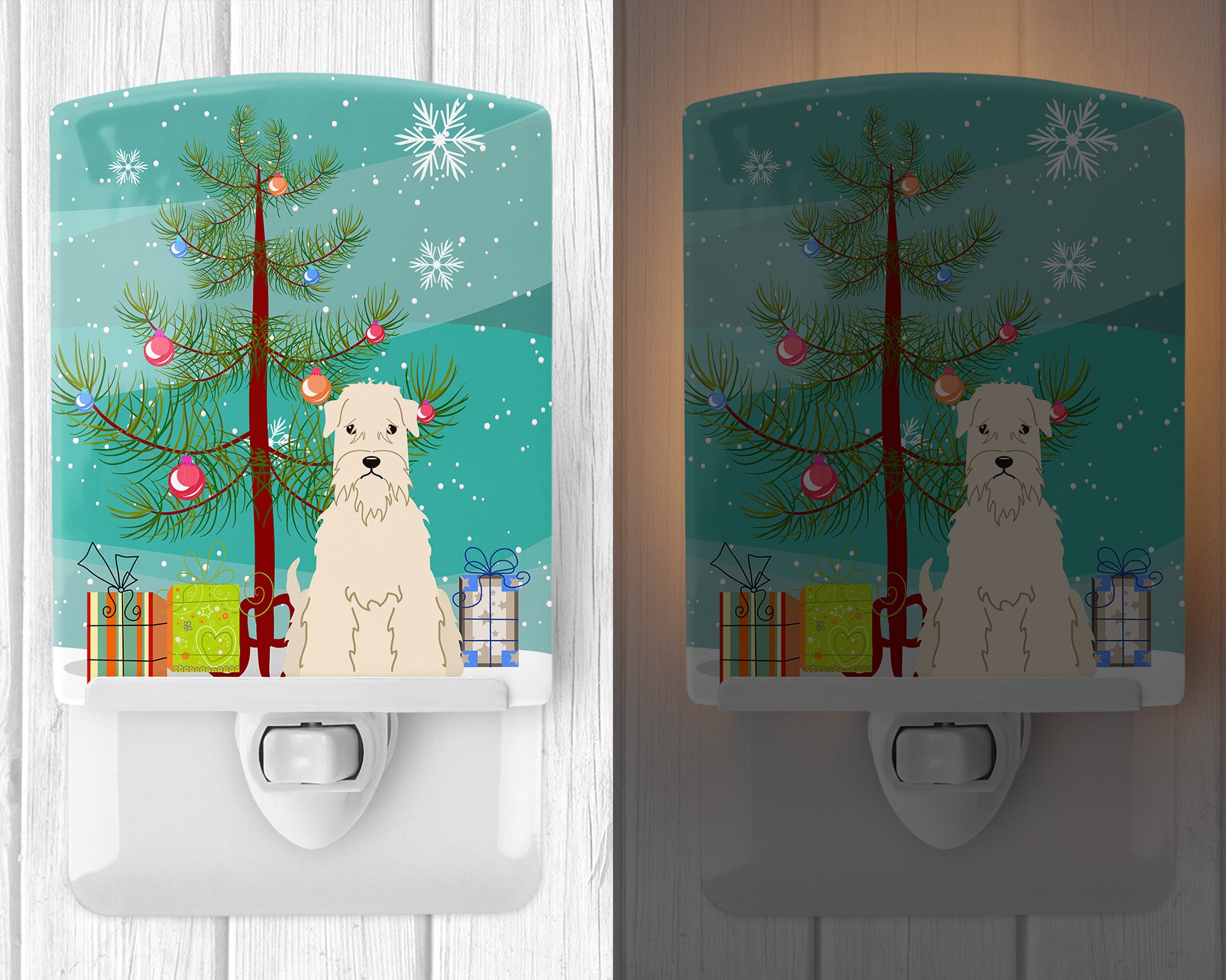 Merry Christmas Tree Soft Coated Wheaten Terrier Ceramic Night Light BB4186CNL - the-store.com