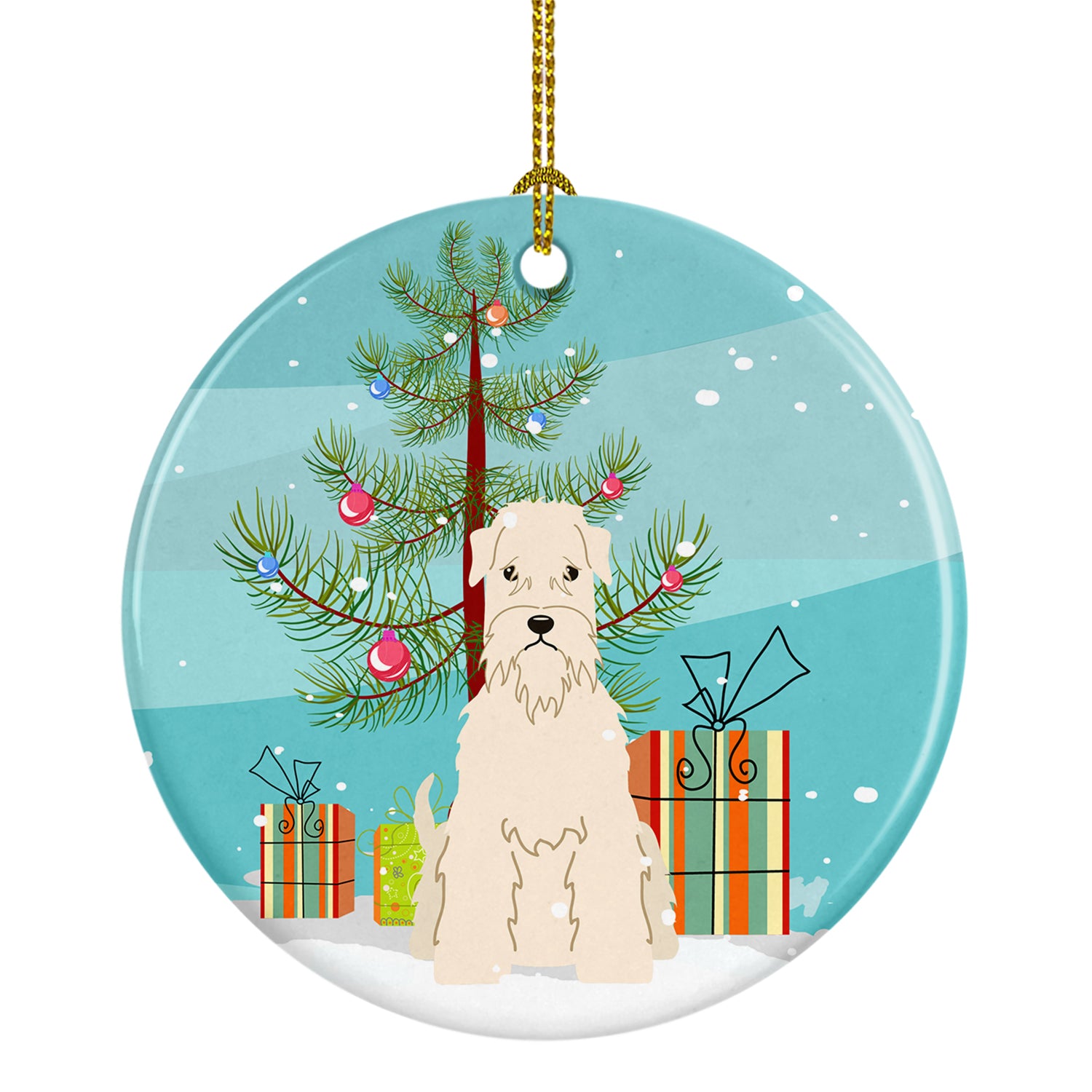 Merry Christmas Tree Soft Coated Wheaten Terrier Ceramic Ornament BB4186CO1 - the-store.com