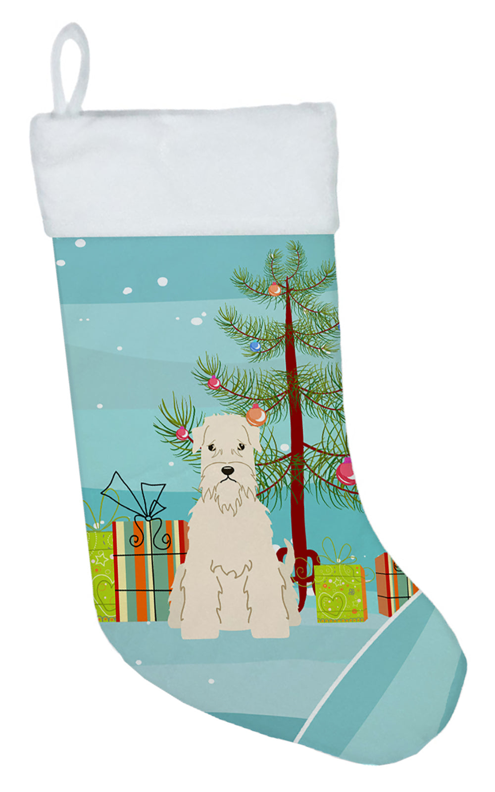 Merry Christmas Tree Soft Coated Wheaten Terrier Christmas Stocking BB4186CS  the-store.com.