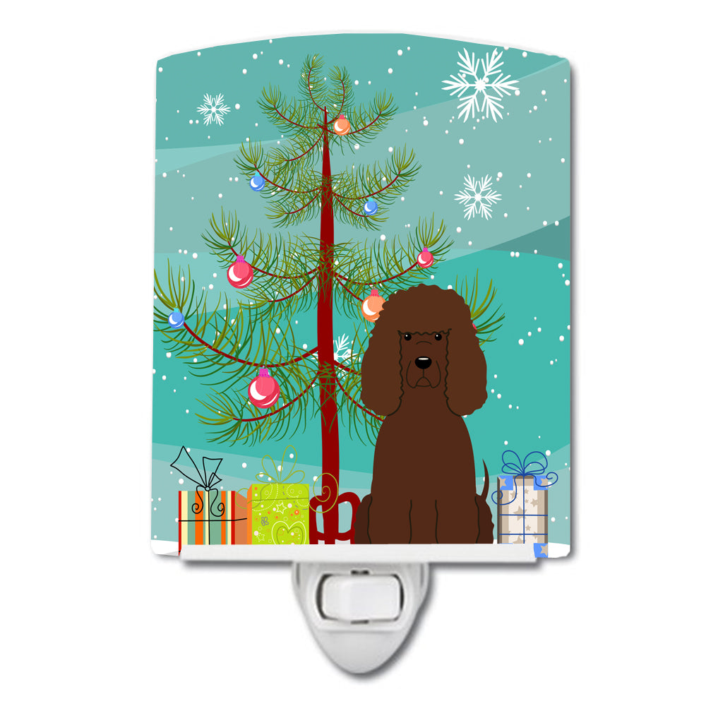 Merry Christmas Tree Irish Water Spaniel Ceramic Night Light BB4188CNL - the-store.com