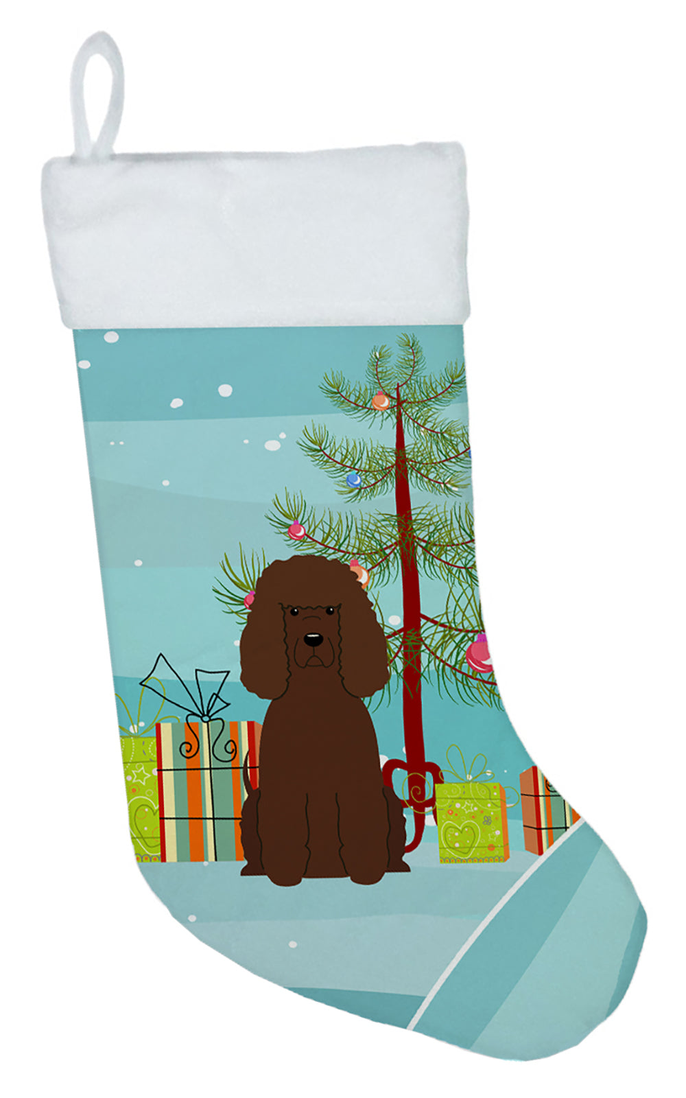 Merry Christmas Tree Irish Water Spaniel Christmas Stocking BB4188CS  the-store.com.