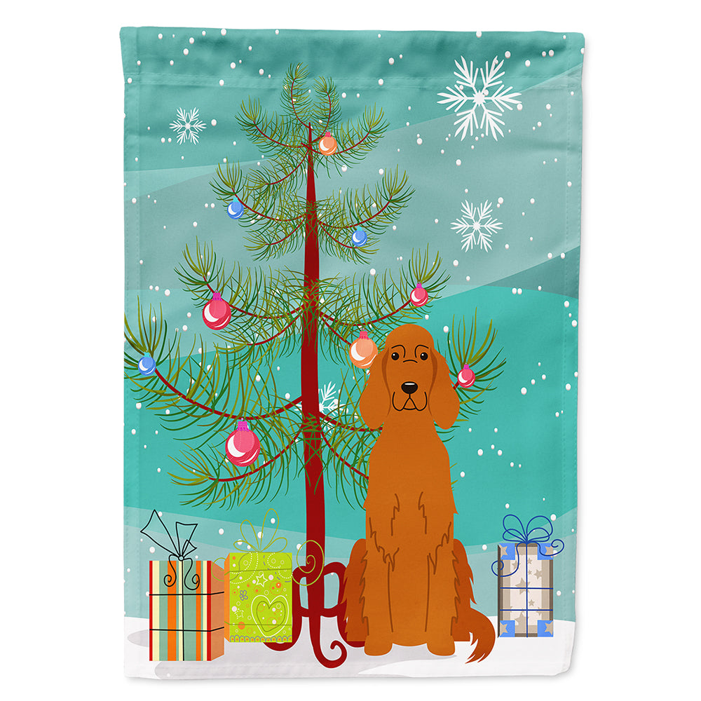 Merry Christmas Tree Irish Setter Flag Canvas House Size BB4189CHF  the-store.com.