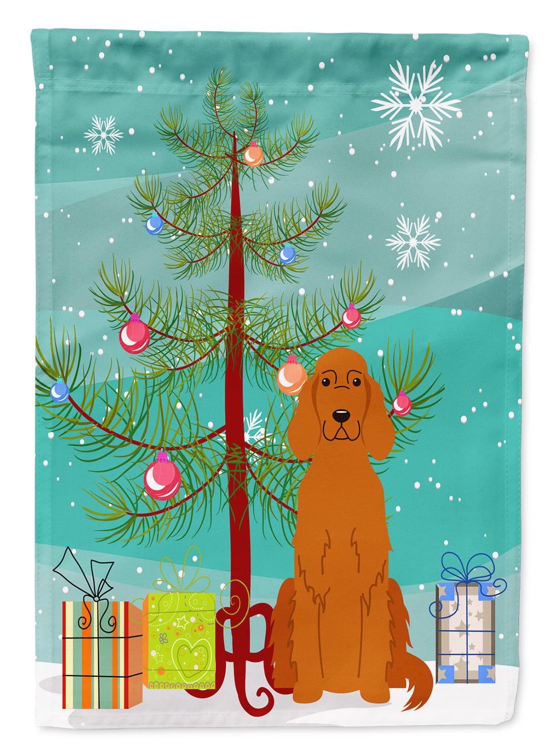 Merry Christmas Tree Irish Setter Flag Garden Size BB4189GF  the-store.com.