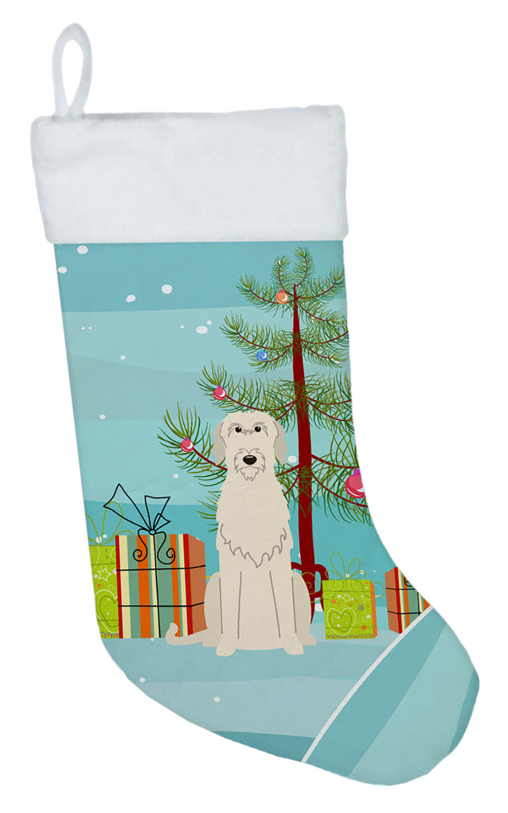 Merry Christmas Tree Irish Wolfhound Christmas Stocking BB4190CS  the-store.com.