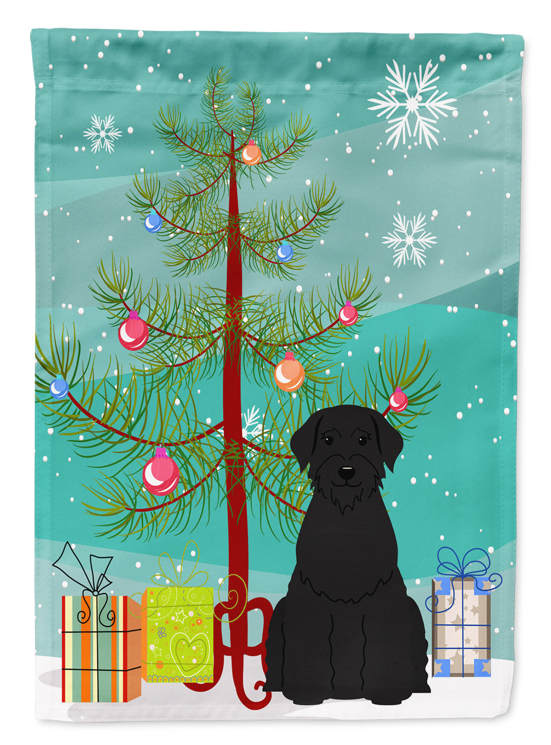 Merry Christmas Tree Giant Schnauzer Flag Garden Size BB4191GF  the-store.com.