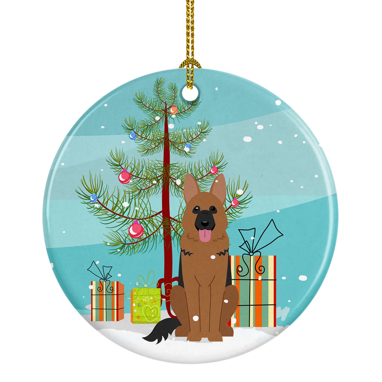 Merry Christmas Tree German Shepherd Ceramic Ornament BB4192CO1 - the-store.com