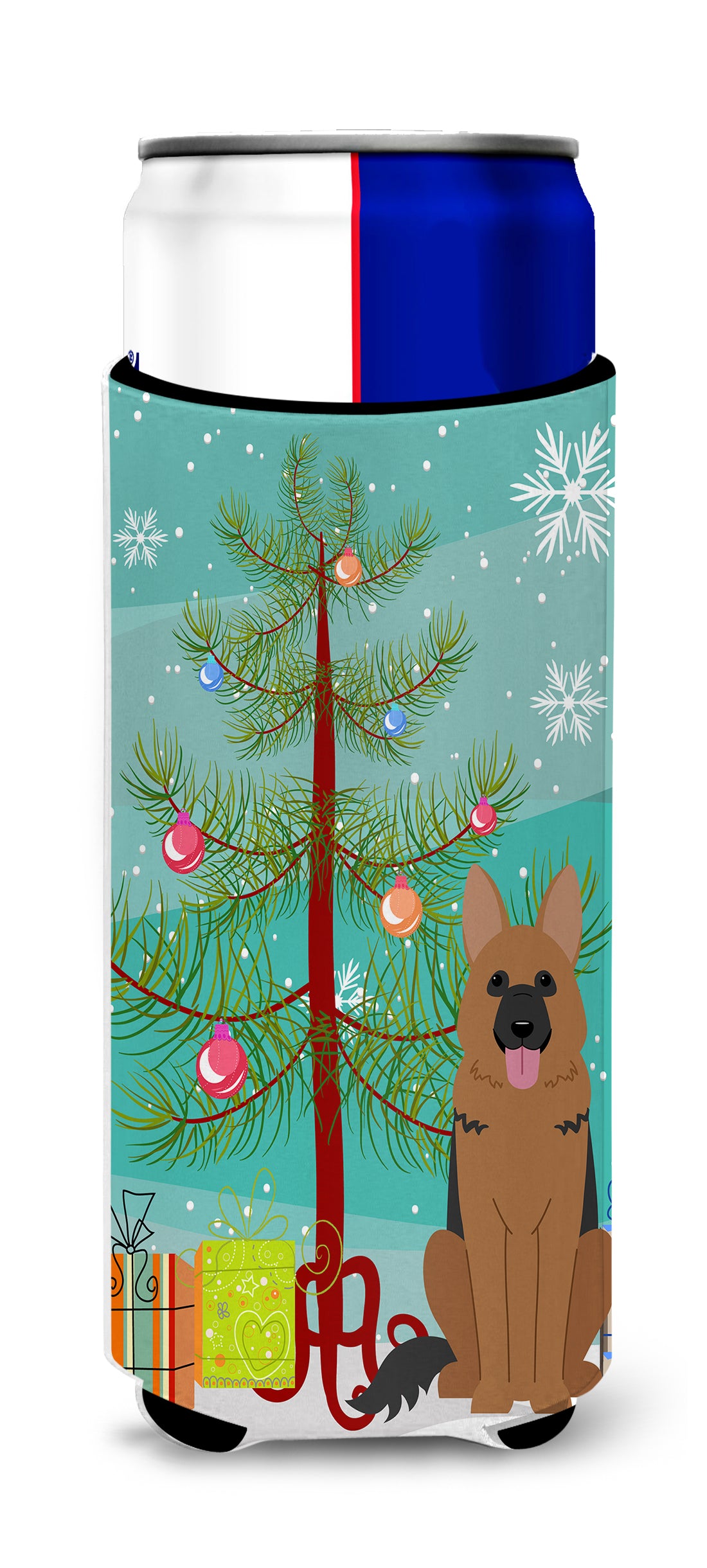 Merry Christmas Tree German Shepherd  Ultra Hugger for slim cans BB4192MUK  the-store.com.