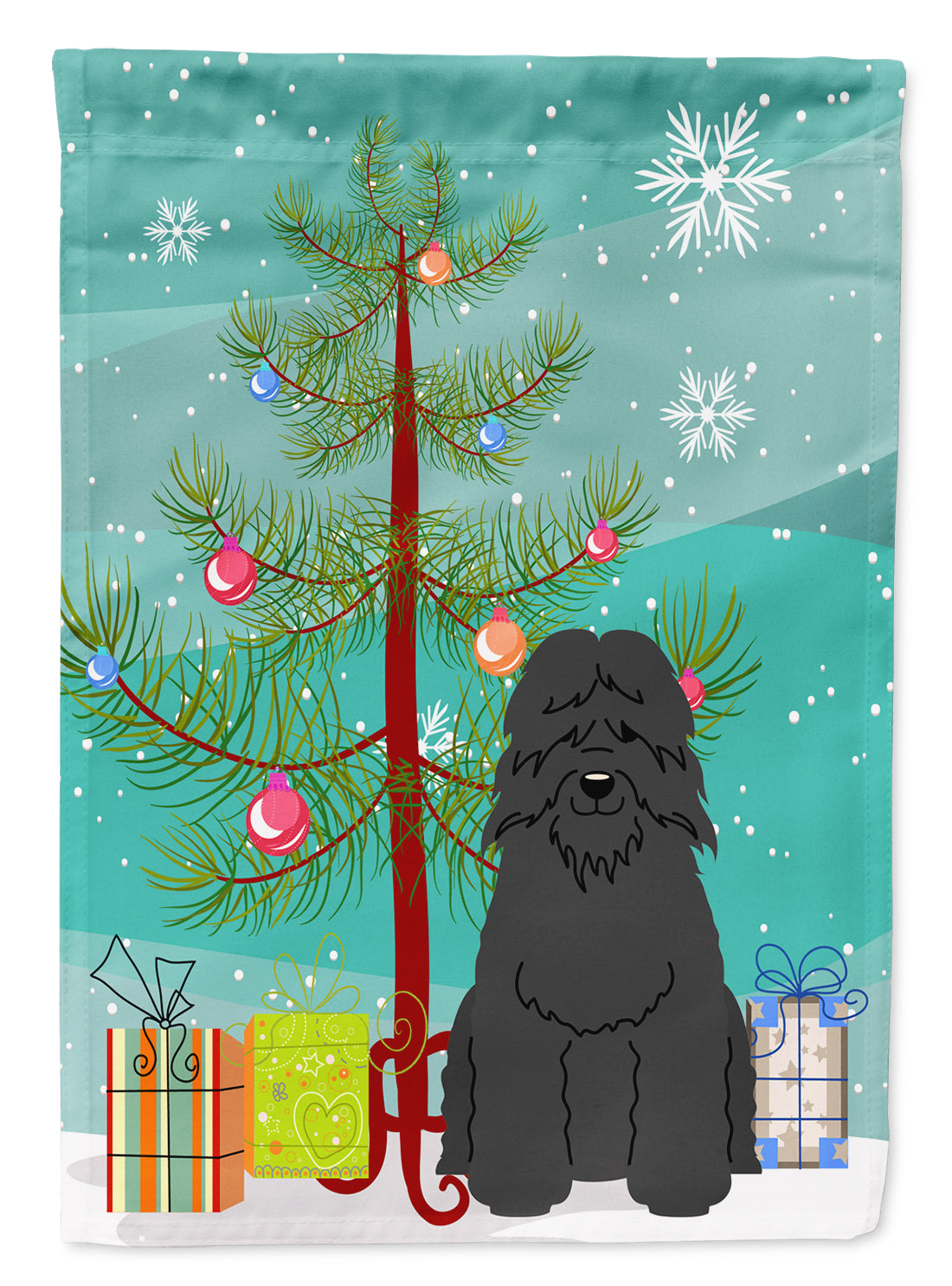 Merry Christmas Tree Bouvier des Flandres Flag Garden Size BB4199GF  the-store.com.