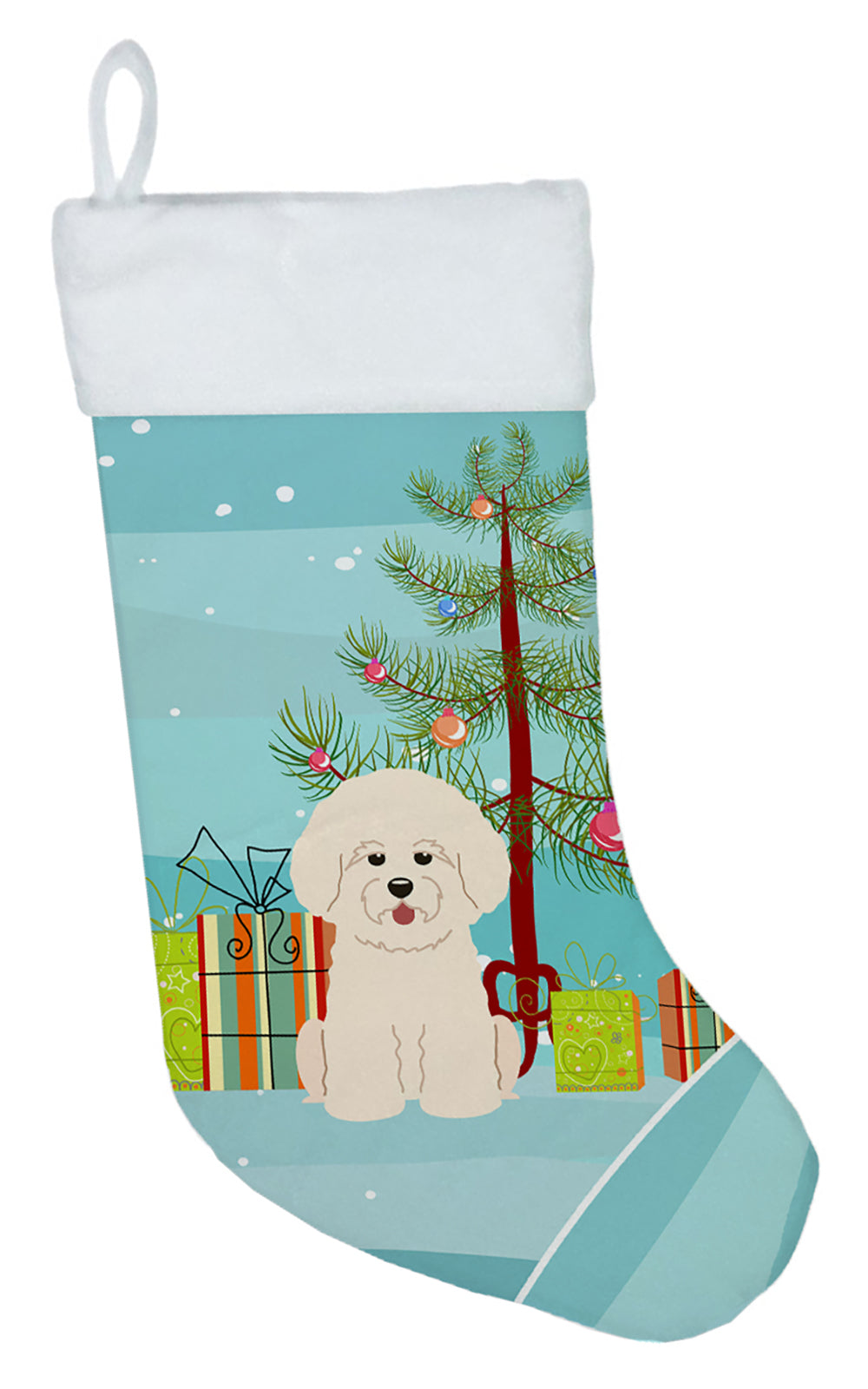 Merry Christmas Tree Bichon Frise Christmas Stocking BB4200CS  the-store.com.