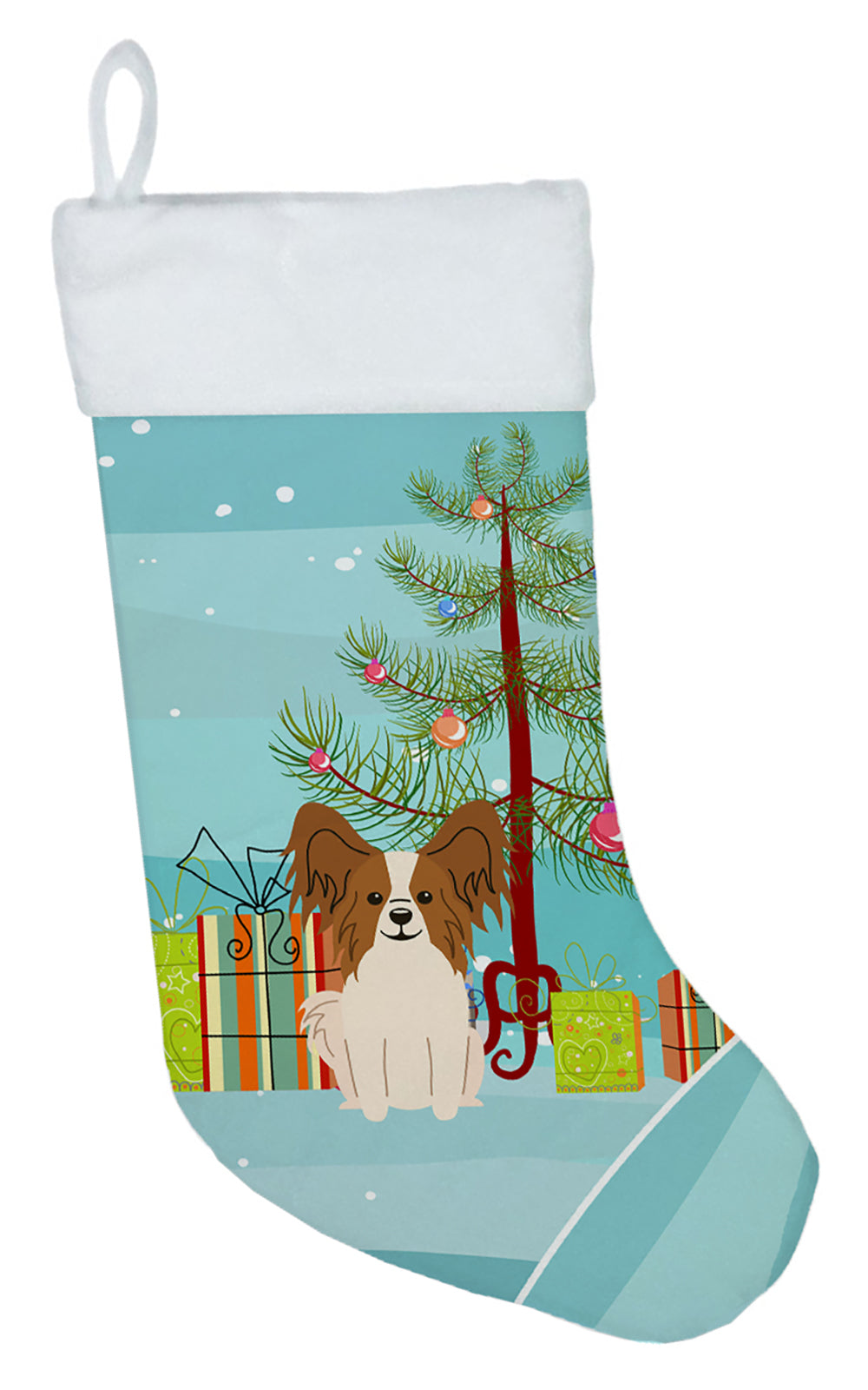 Merry Christmas Tree Papillon Red White Christmas Stocking BB4203CS  the-store.com.