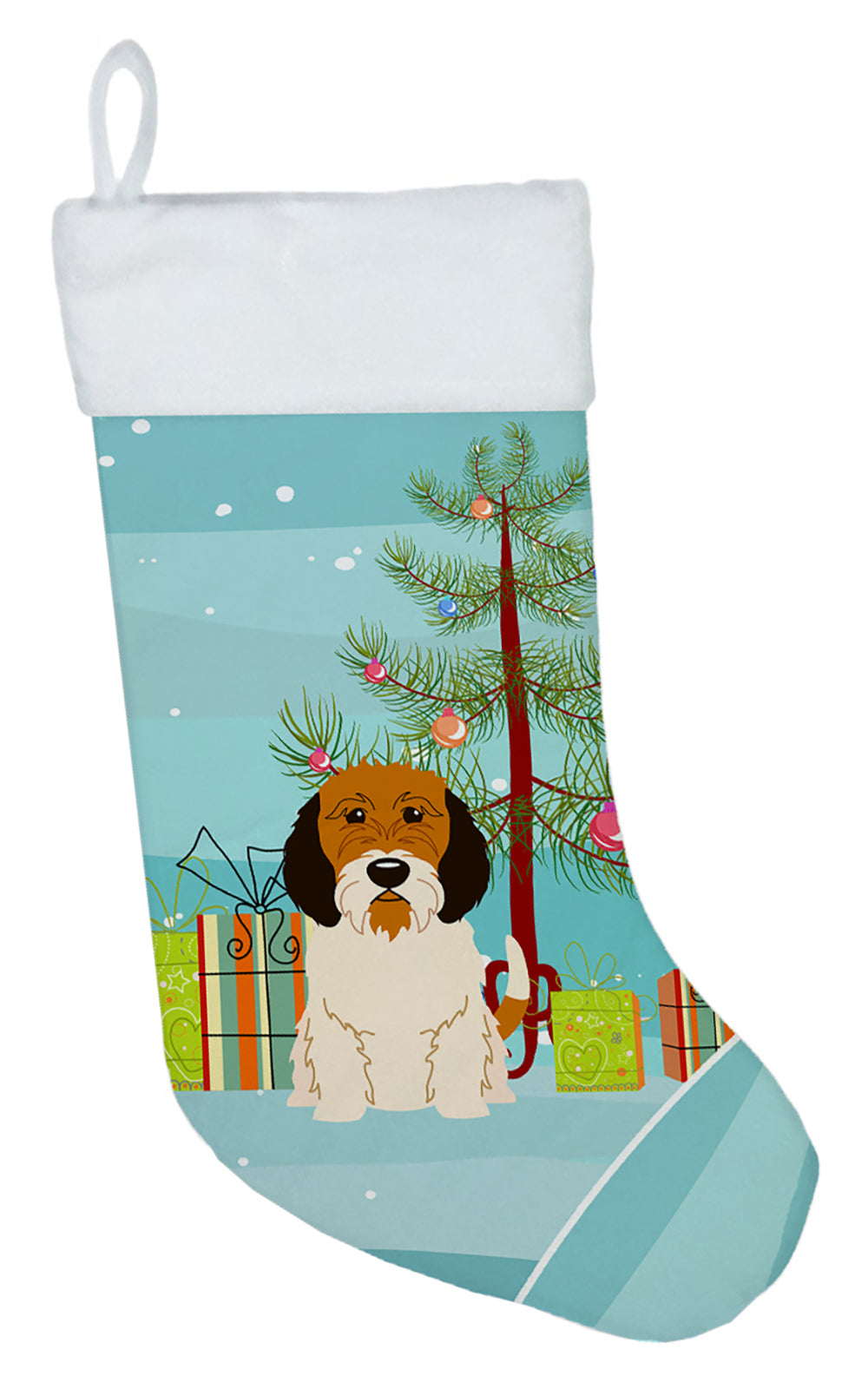 Merry Christmas Tree Petit Basset Griffon Veenden Christmas Stocking BB4204CS  the-store.com.