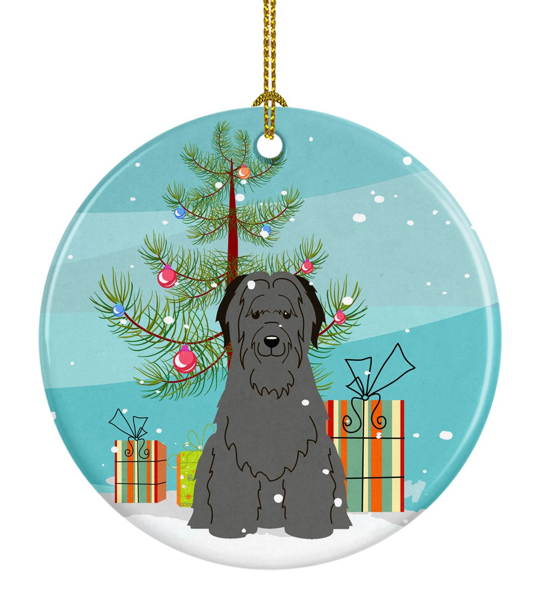 Merry Christmas Tree Briard Black Ceramic Ornament BB4206CO1 by Caroline&#39;s Treasures