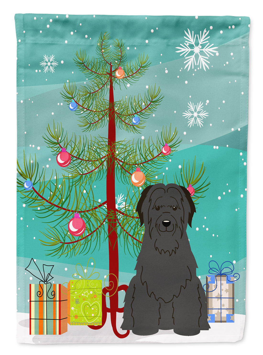 Merry Christmas Tree Briard Black Flag Garden Size BB4206GF  the-store.com.