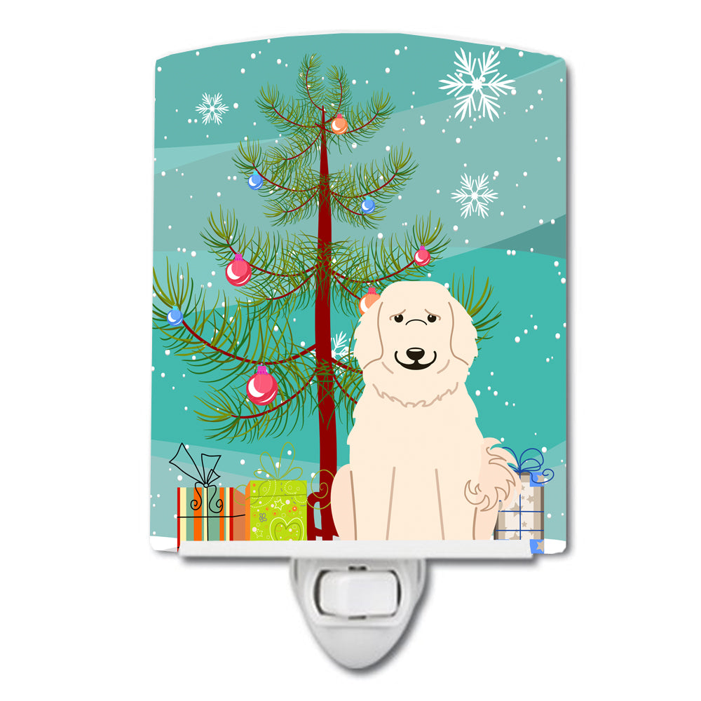 Merry Christmas Tree Great Pyrenese Ceramic Night Light BB4208CNL - the-store.com